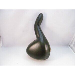 Vintage Black Leather Smoking Pipe Case Velvet Lining Hinged Closure